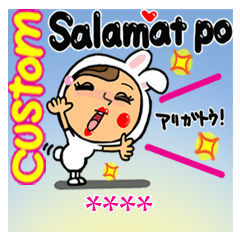 Tagalog. Happy rabbit girl. Custom!