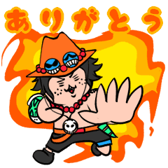 One Piece Ace Sticker Line Stickers Line Store