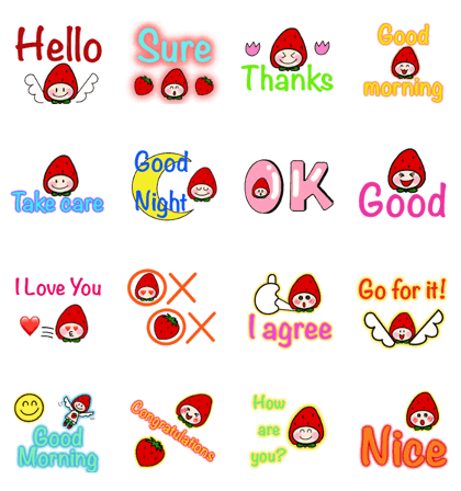 Line クリエイターズスタンプ 英語で話そう いちごのあいちゃん