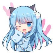 Sticker of the slant eyes & cat girl