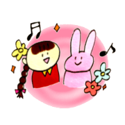 A girl with a braid and a rabbit
