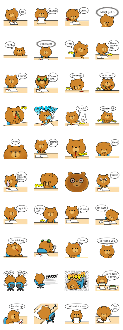 Assertive Bear "Study" [English]