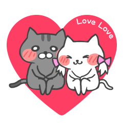 cat couple LOVELOVE Sticker