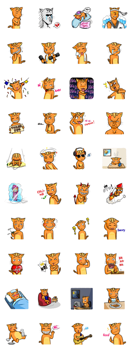 simple sticker : orange cat