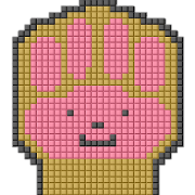 8-bit pixel cat pad paw