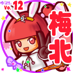 Rabbit girl's name sticker MY210720N03