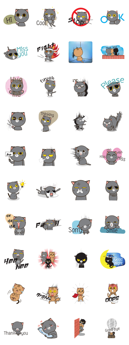 Silver blue cat and friend (eng)