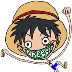 Greeeen One Piece Stamp Line Stickers Line Store