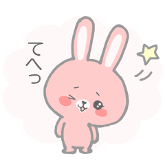 Pink cute rabbit sticker