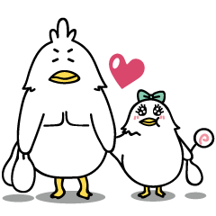 Love Love Couple's Sticker (Bird)
