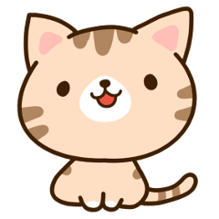 Brown cat Sticker.