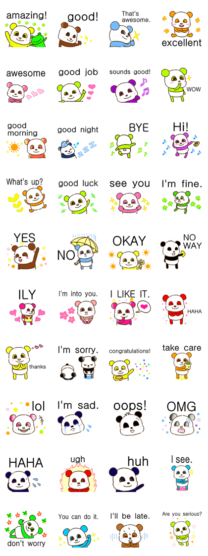 colorful panda message(english ver)