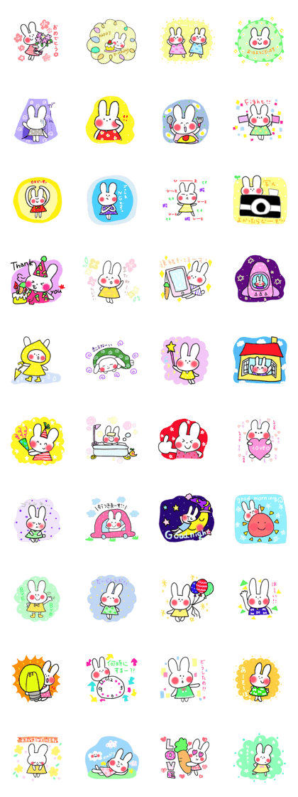everyday sticker of rabbit-chan