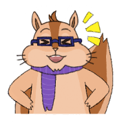 Nerdy squirrel daily life