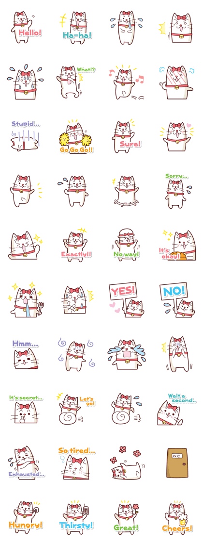 white cute cat English ver.