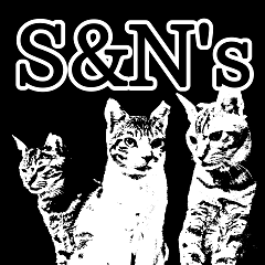 S&N's black and white cat Sticker