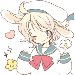 Rabbit Ear Boy Nicola Line Stickers Line Store