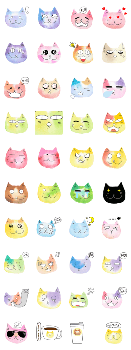 Meow Meow Colourful Cat