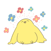 yellow round bird sticker