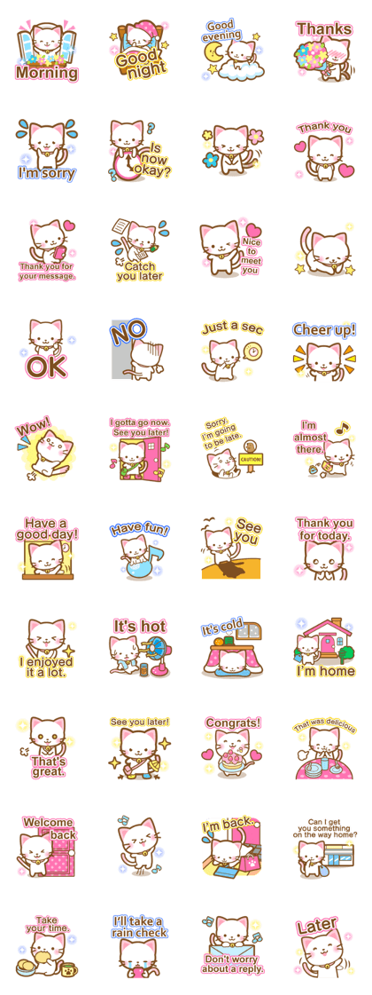 White&pink colored Cat-English-