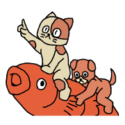 Cats and dogs Daily conversation Sticker