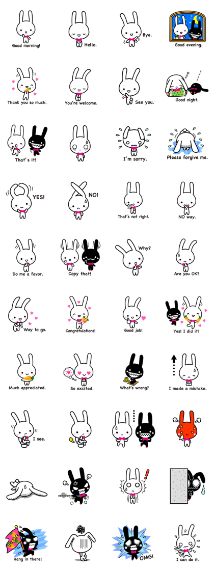 White rabbit and black rabbit (English)