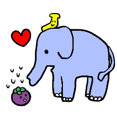 Elephant and Thai Fruits are Friends.