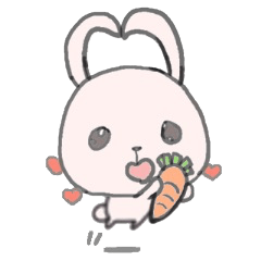 cute pink rabbit sticker