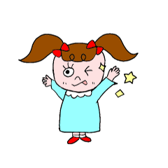 Twin tail girl's sticker