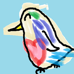 Cute five-color bird