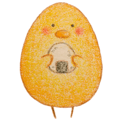 Hand painted cute chick sticker