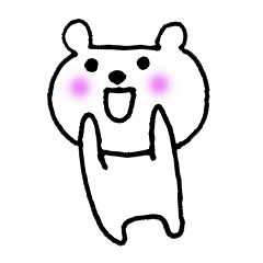 A sticker of a white bear