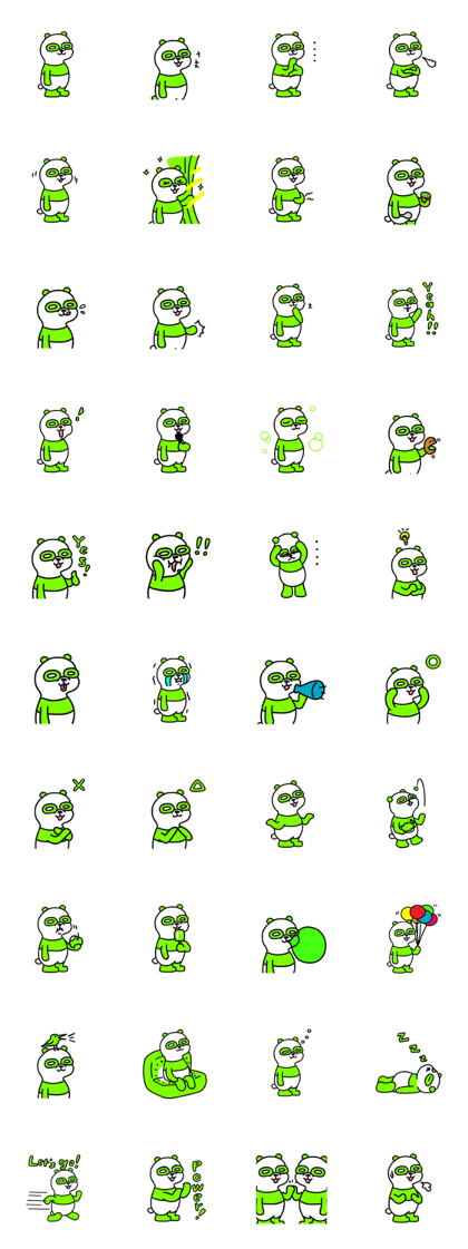 Kiwi panda sticker