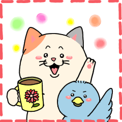 Everyday stickers of very cute cats
