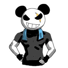 Muscle Panda with black shirt