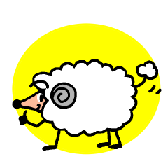 楽しく挨拶する羊のスタンプ