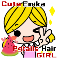 Pgtails Hair GIRL Colorful BIG Sticker