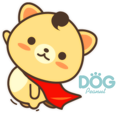 Peanut Dog Sticker English