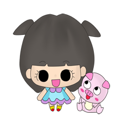 XUAN baby and pink pig