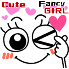 Cute Fancy GIRL Simple Ribbon Sticker