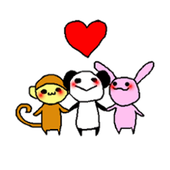 PANDA , MONKEY AND RABBIT