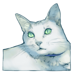 cat and fish sticker