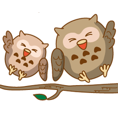 horned owl and small horned owl