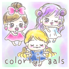 colorful gals-fulffy-