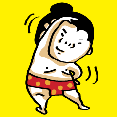 poker-faced sumo wrestler