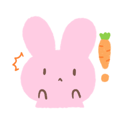Straight face bunny (pink)