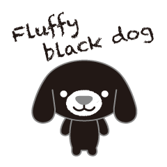 cão preto Fluffy