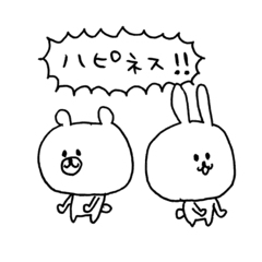rabbit and bear good friend sticker