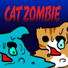 Cat zombie couple Sticker