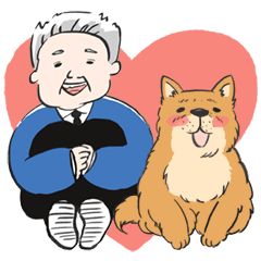 Mr.Hirokoji and dog"Nakayoshi"